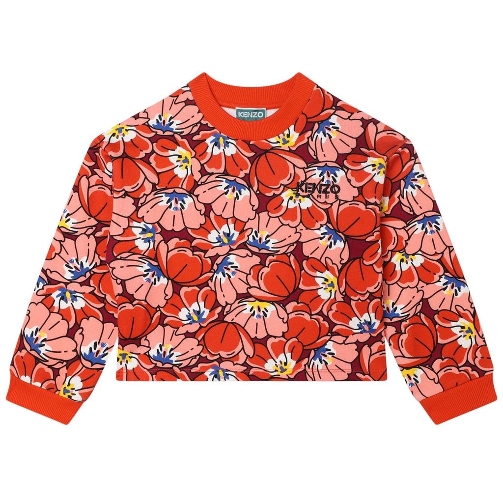 Floral Sweatshirt Red