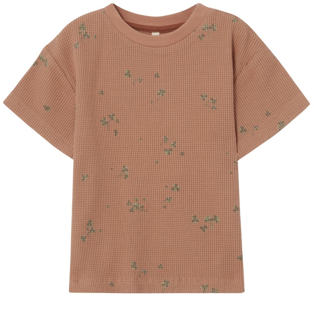 Printed Waffled T-Shirt Sorrel Chestnut