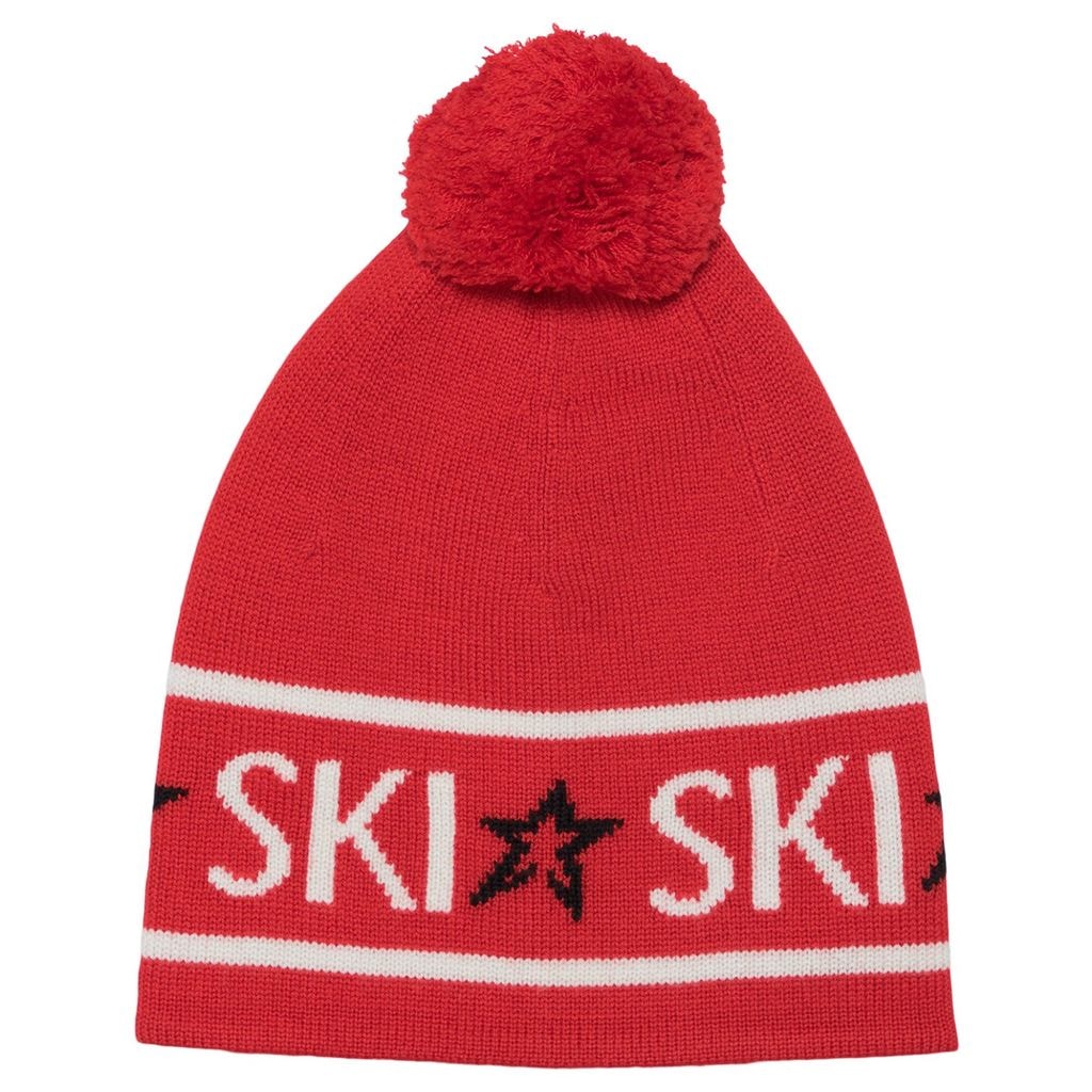 Ski Bobble Beanie Red