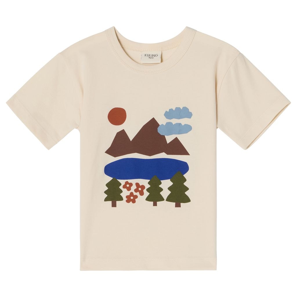 GOTS Santorini T-paita Doodle Map