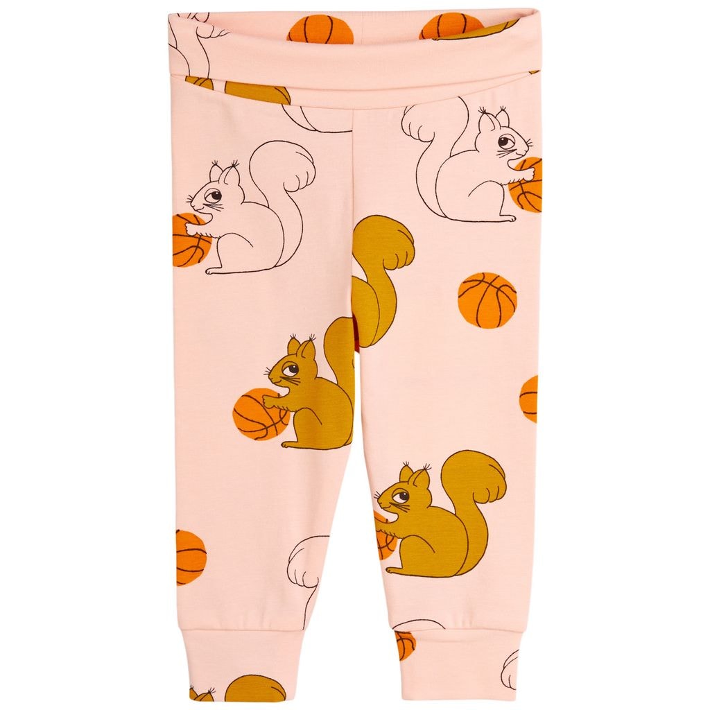 GOTS Squirrels Baby Leggings Pink