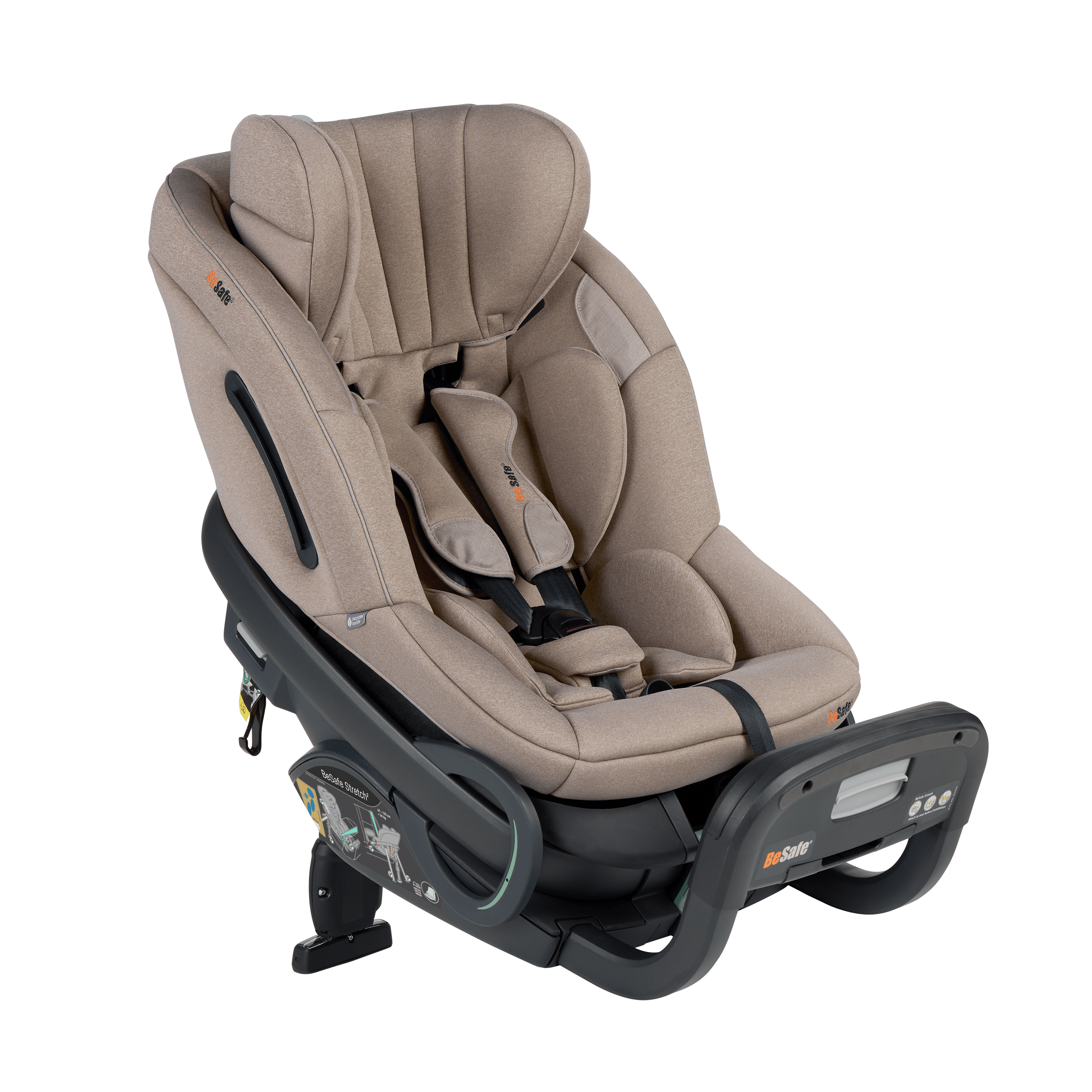 Stretch² Bilbarnstol 6M-7Y / 61-125 Cm Dark Sand Soft Breeze