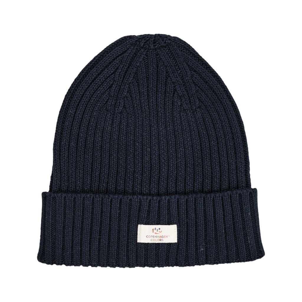 Cotton Knitted Classic Beanie  Navy