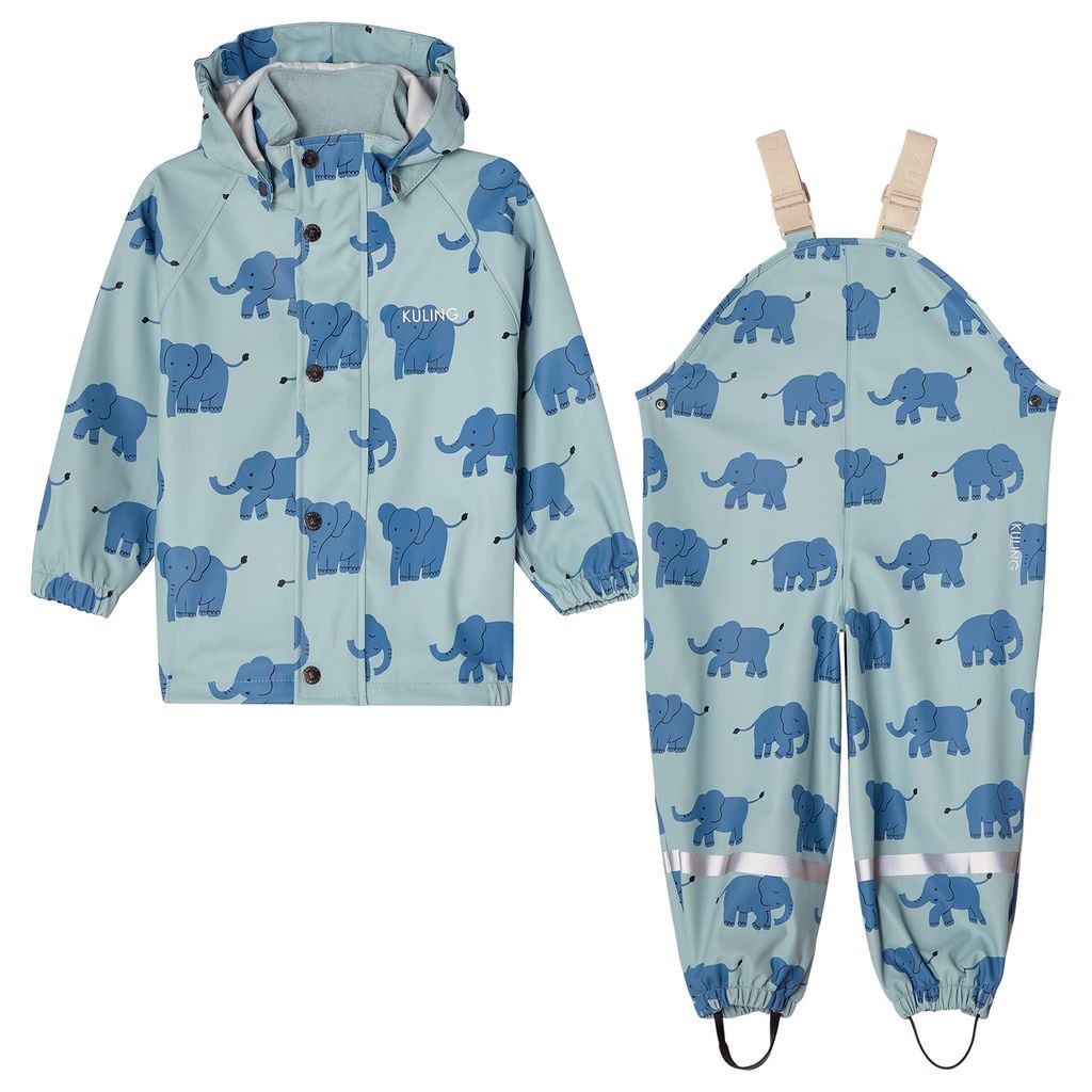 San Marino Unlined Rain Set Sky Blue Elephant