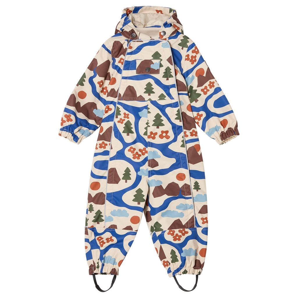 Milano Printed Shell Coverall Doodle Map