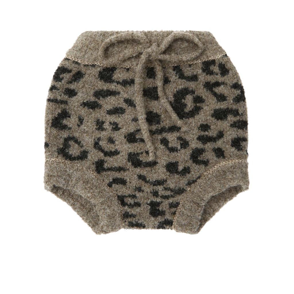 Animal Print Knitted Bloomers Brown