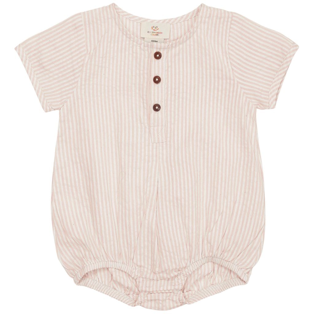 Striped Romper Dusty Rose