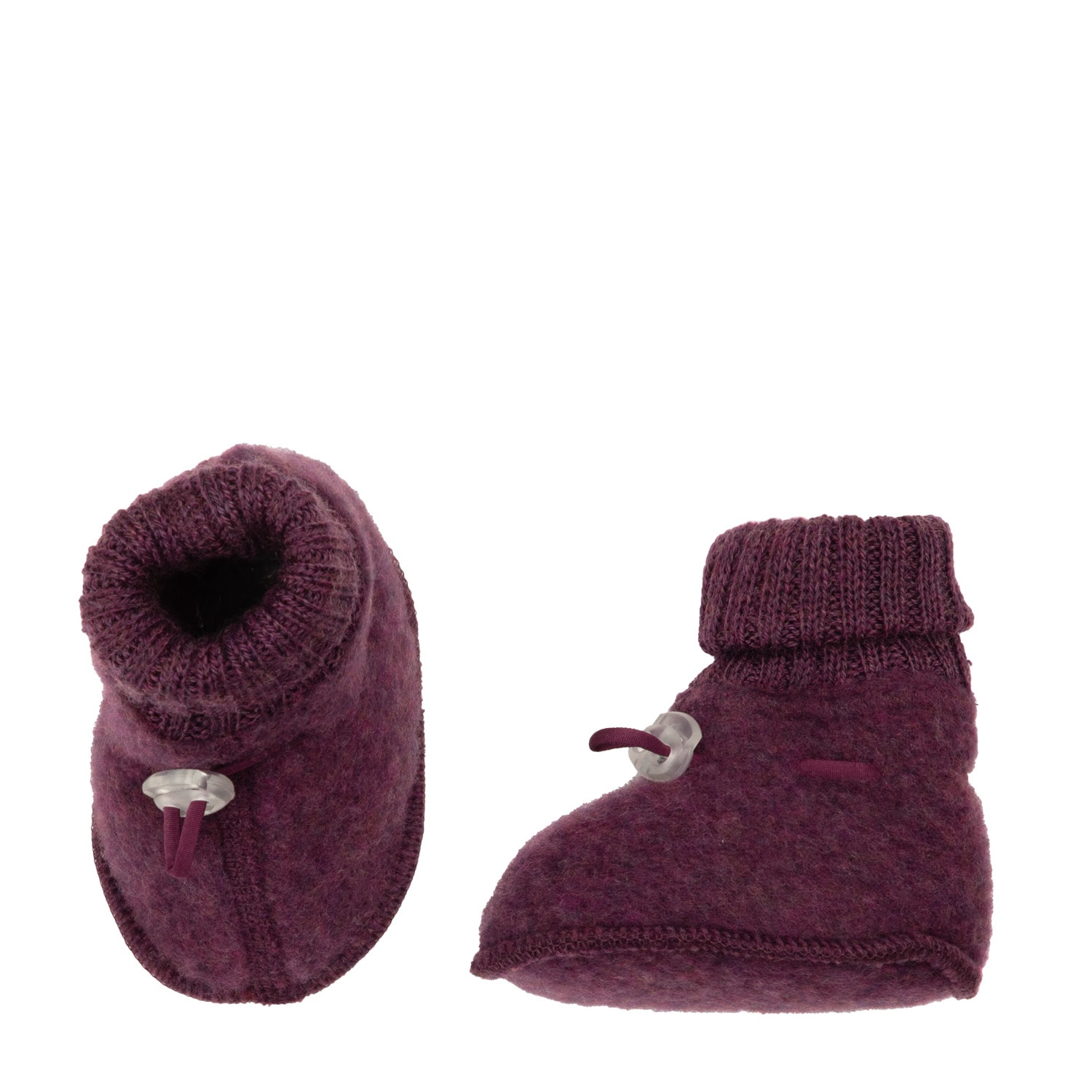 Booties I Mjuk Ull Plum 