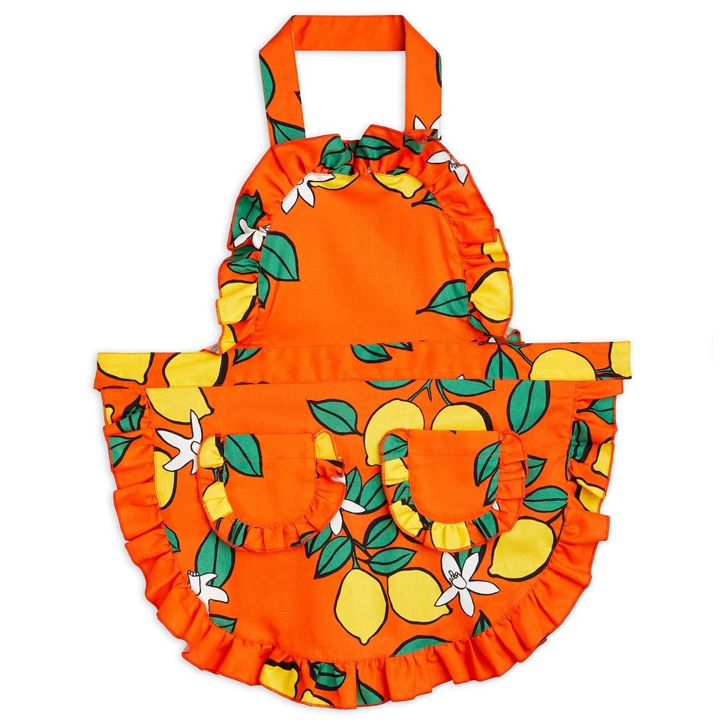 GOTS Lemons Apron Red