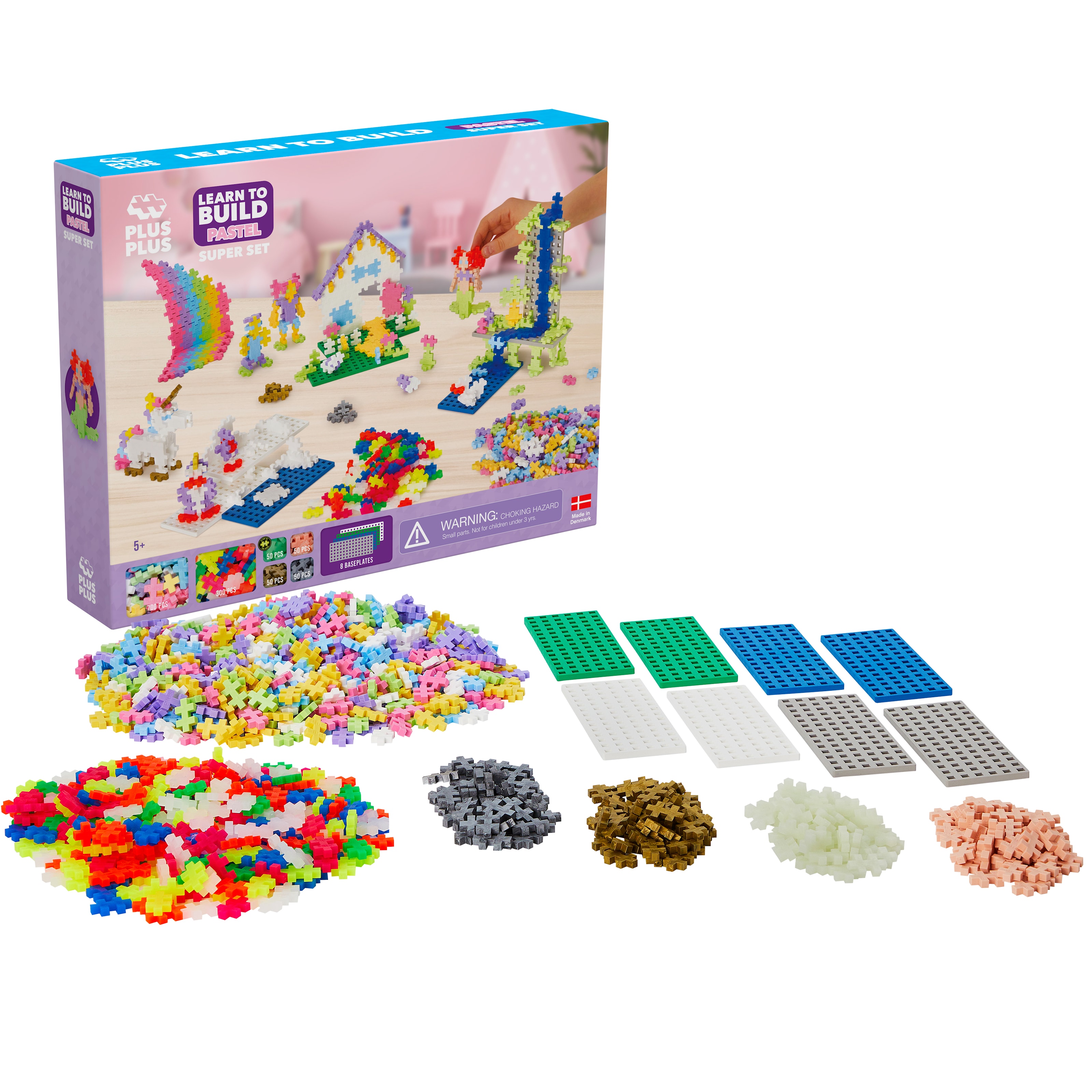 1200-Piece Plus-Plus® Pastel Learn To Build Super Sæt