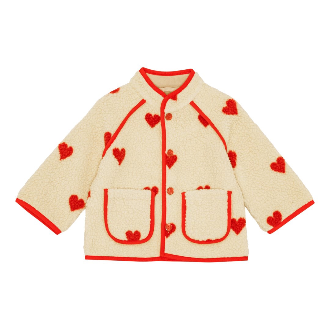 Simone Fleecejacka Soft White Heart
