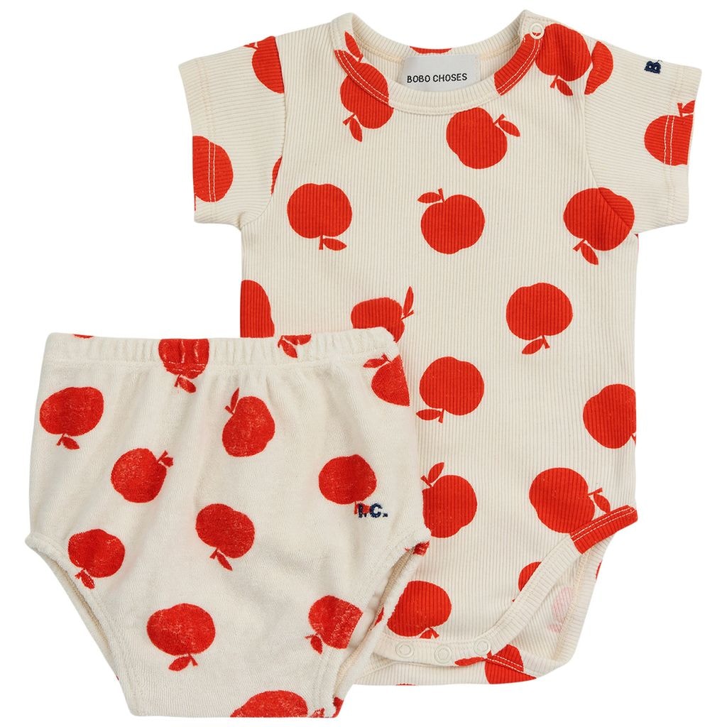 Poma Printed Baby Set Off-white