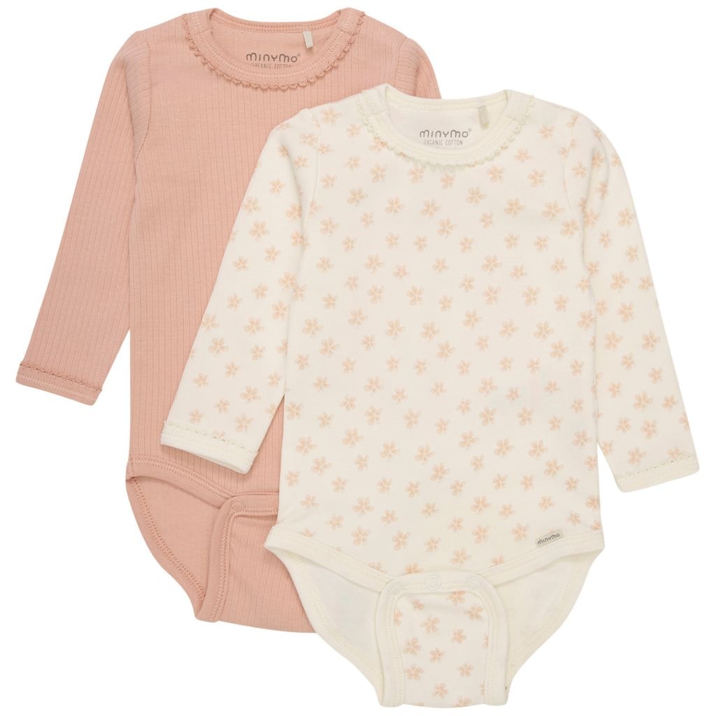 2-pak GOTS Babybodyer Peach Beige