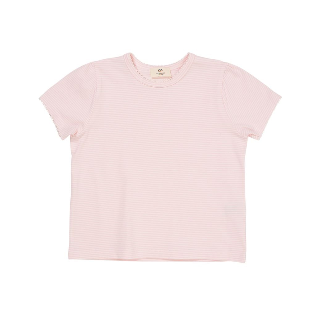Striped T-Shirt With Ruffle Sleeves Ballerina Cream Stripe