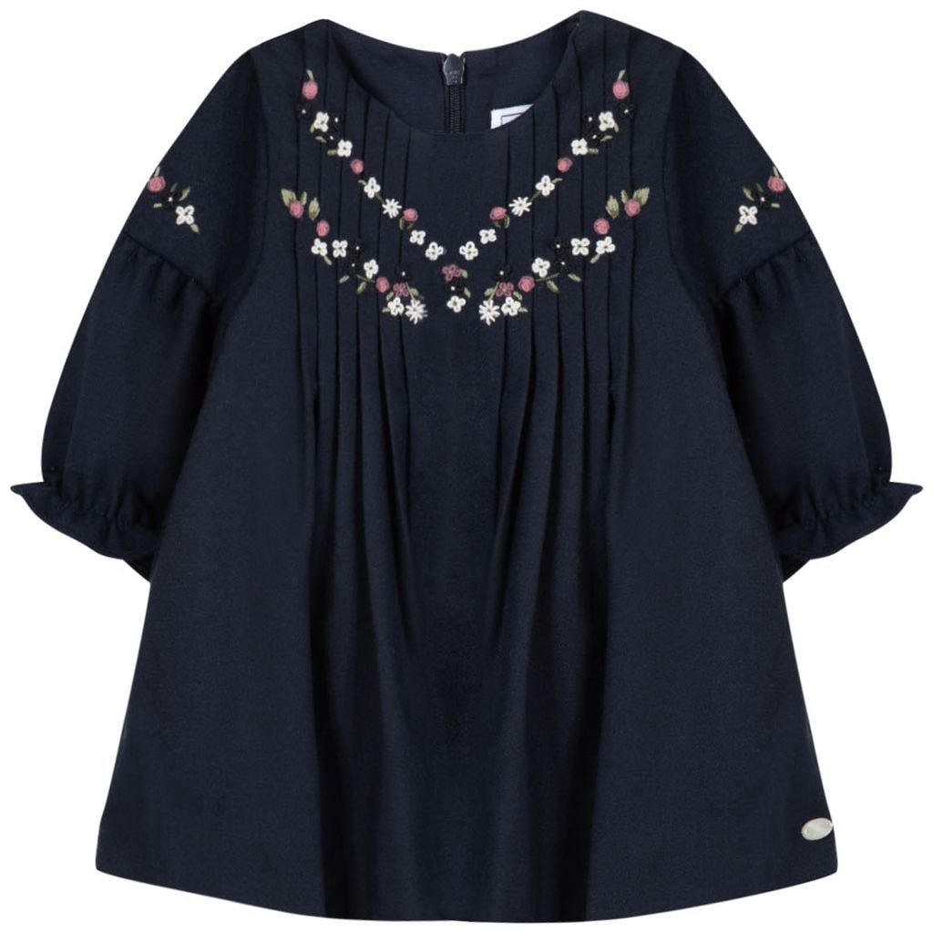 Pleated Dress Navy