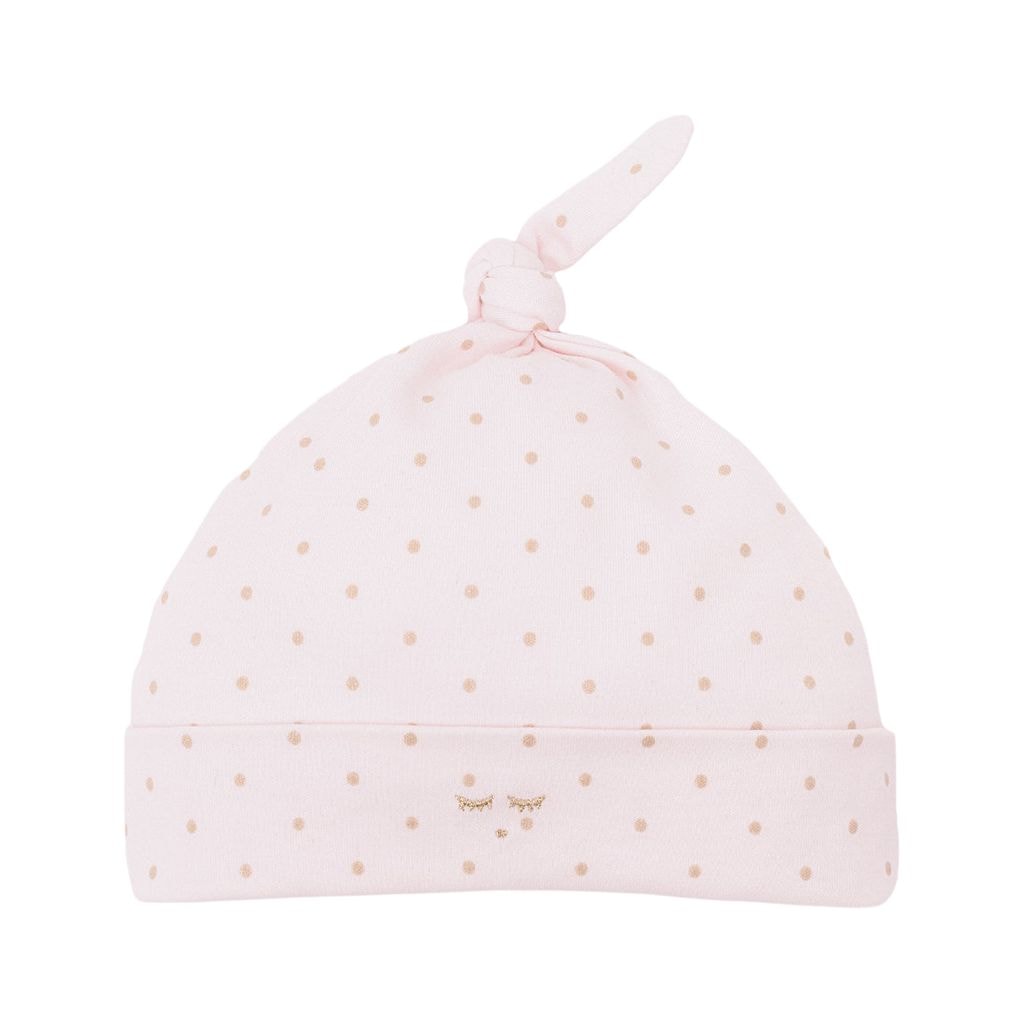 Saturday Tossie Polka Dot Baby Hat Pink