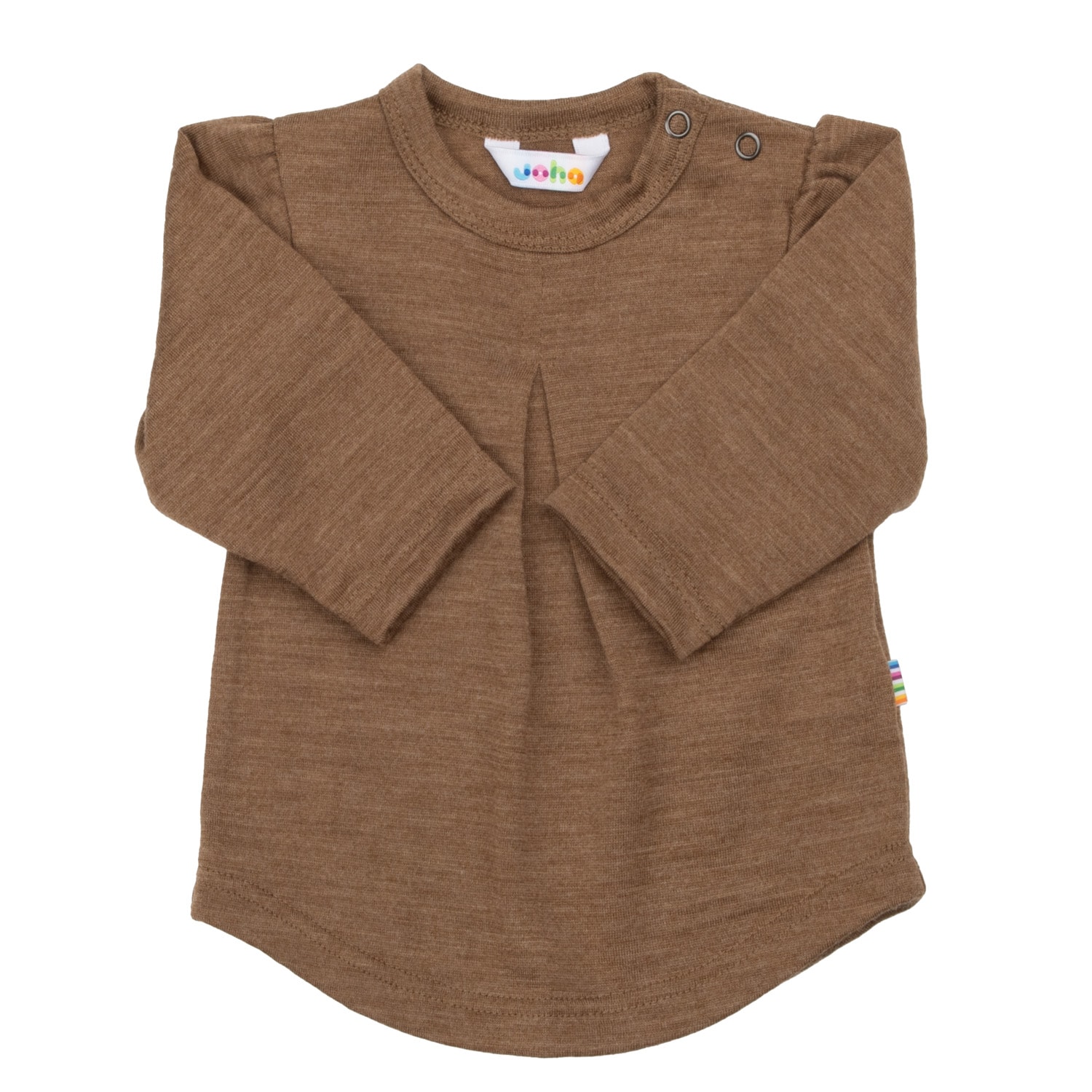 Long-Sleeved Wool Blouse Warm Brown