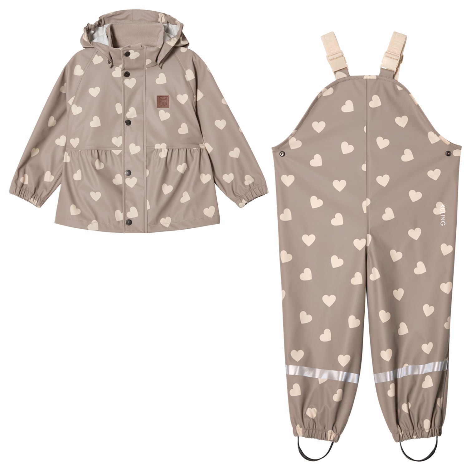 Toulouse Rain Set Taupe Hearts