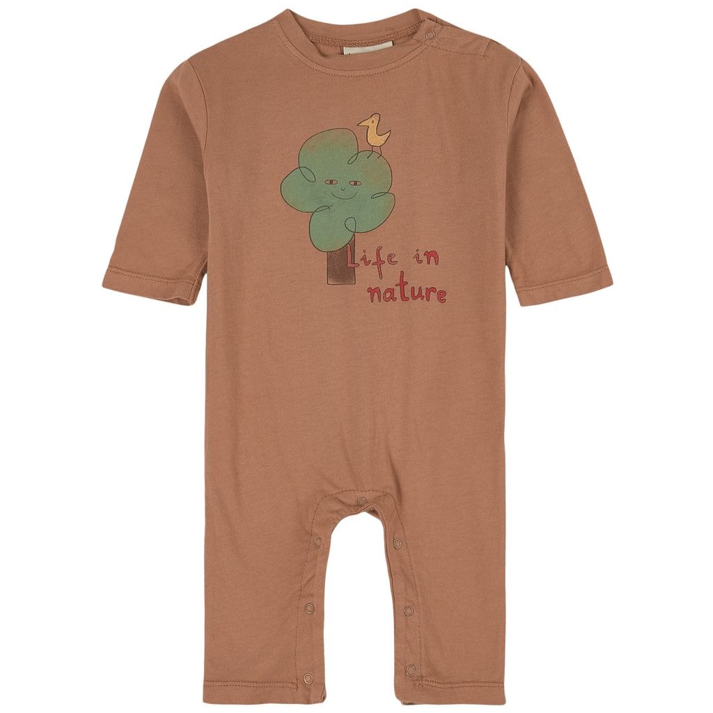 GOTS Life in Nature Onesie Brown