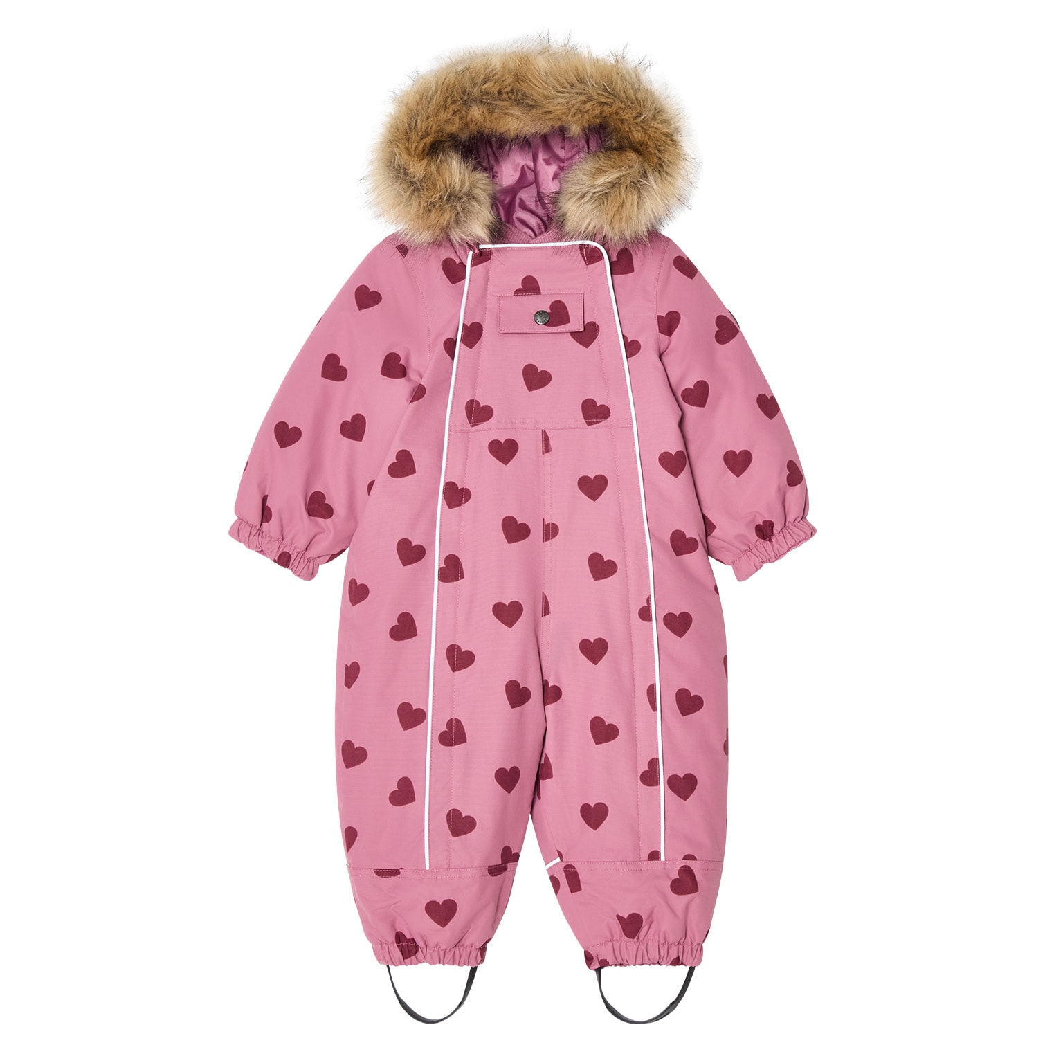 Val D'Isere Winter Coverall Mauve Hearts