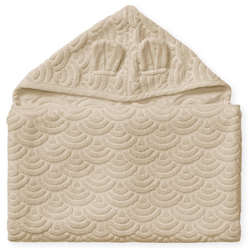 GOTS Junior Hooded Towel With Ears Almond