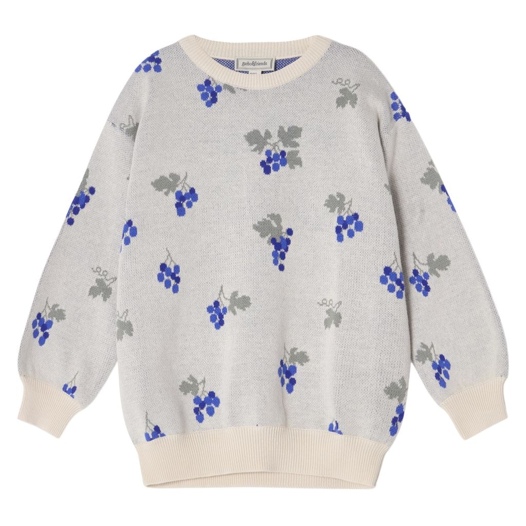 Knitted Sweatshirt Grapes Ecru