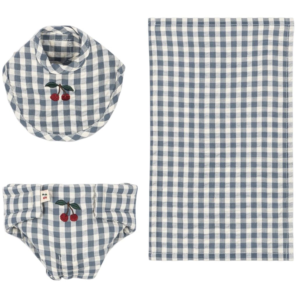 Doll Nursery Set Blue Check