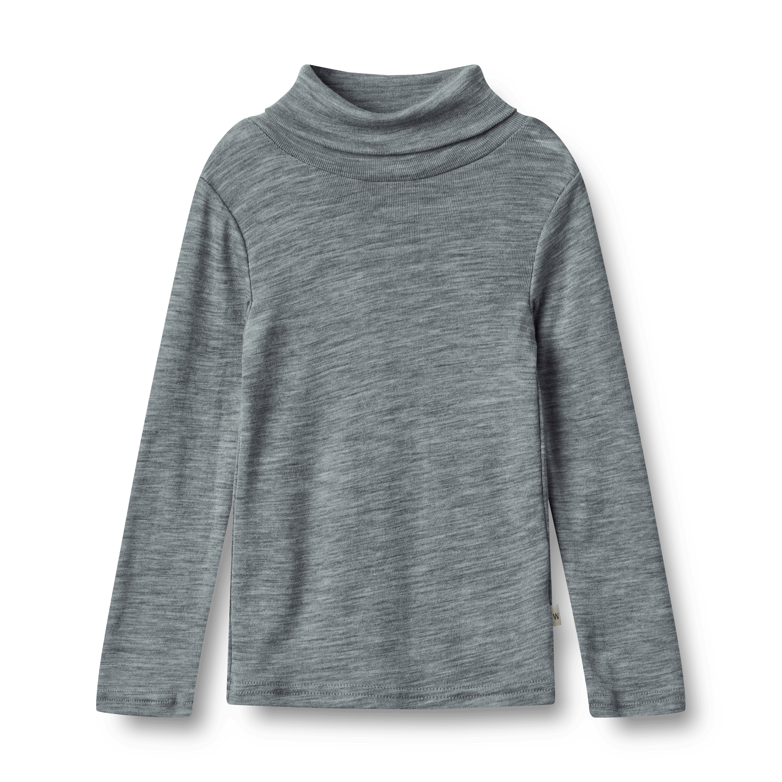 Aksel Roll Neck Wool T-Shirt Melange Grey