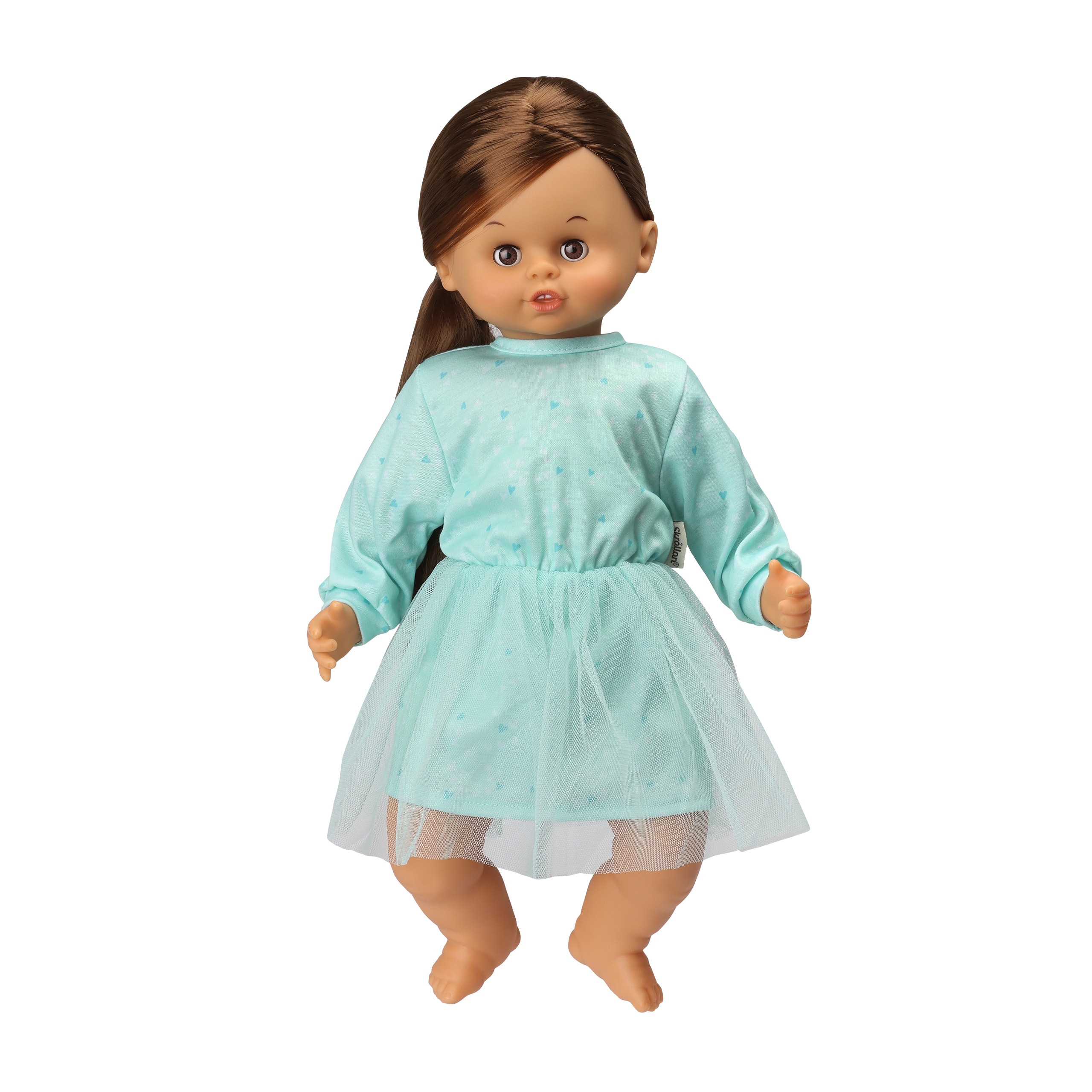 Skrållan Sprechende Puppe, Dunkles Haar Blue 
