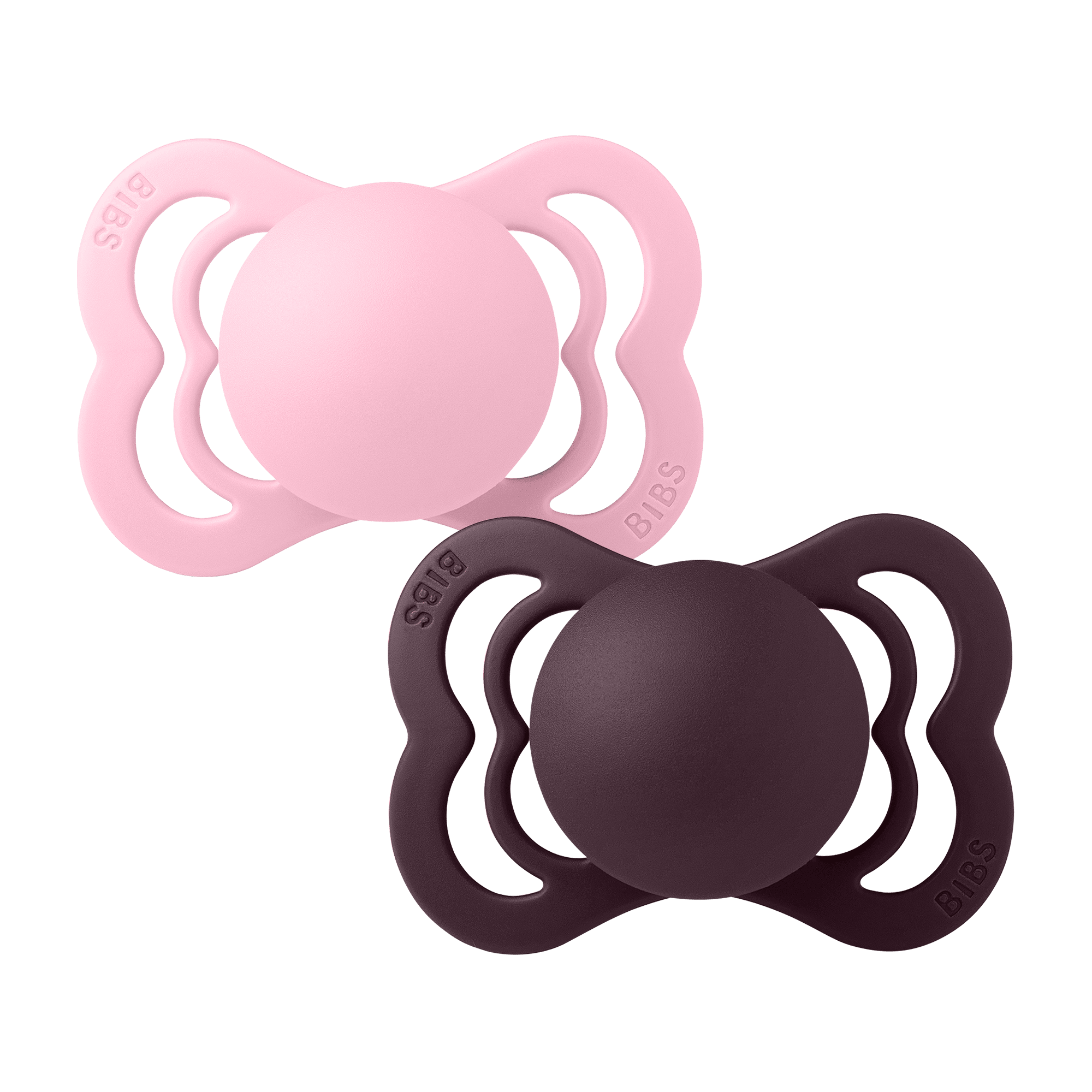 Supreme 2-pak Symmetriske Silikonesutter Baby Pink Plum 
