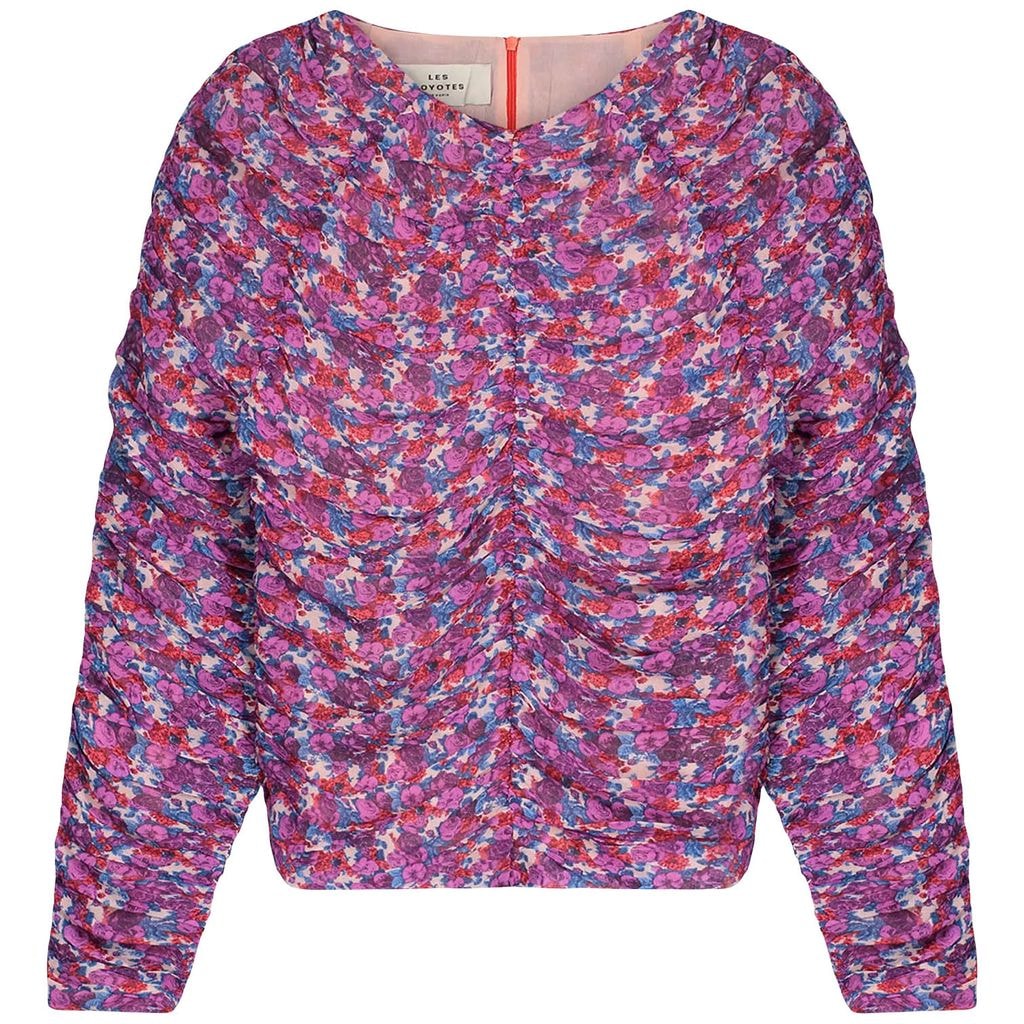 Malin Printed Gathered Blouse Wild Roses