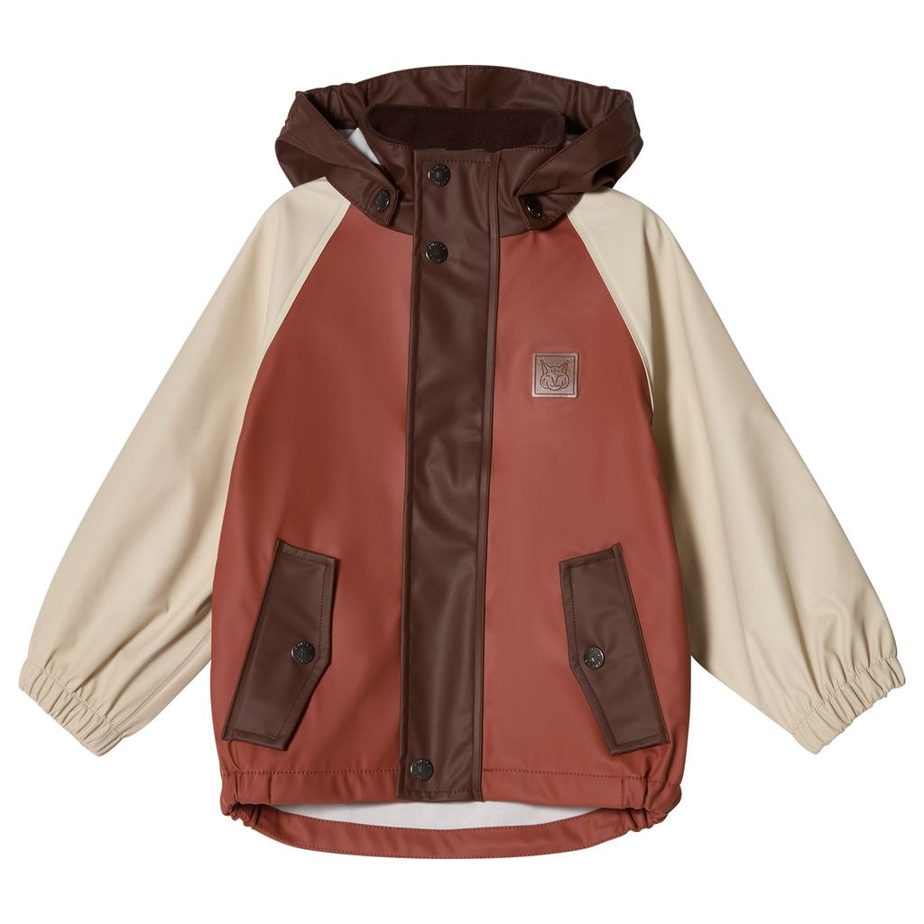 Edinburgh Kontrastfarget Resirkulert Regnjakke Warm Sienna/Brown