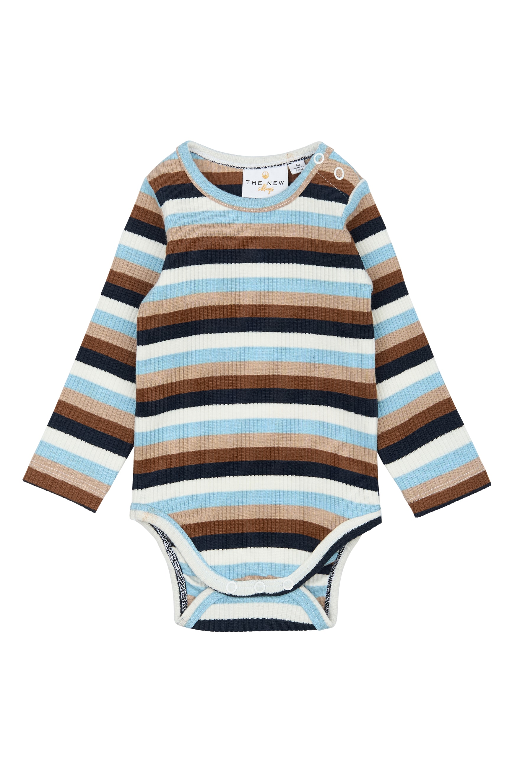 GOTS Park Long Sleeves Rib Body Powder Blue Striped