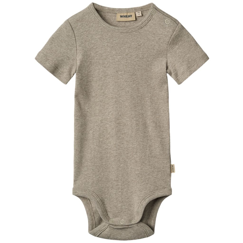 GOTS Timo Ribbet Baby Body Gravel Melange