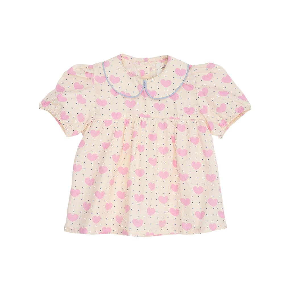 Heart & Dots Blouse Heart Aop