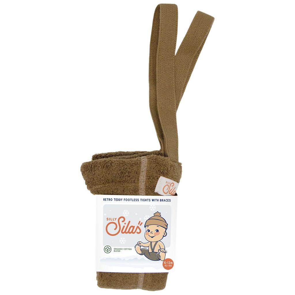 GOTS Teddy Footless Tights Acorn Brown