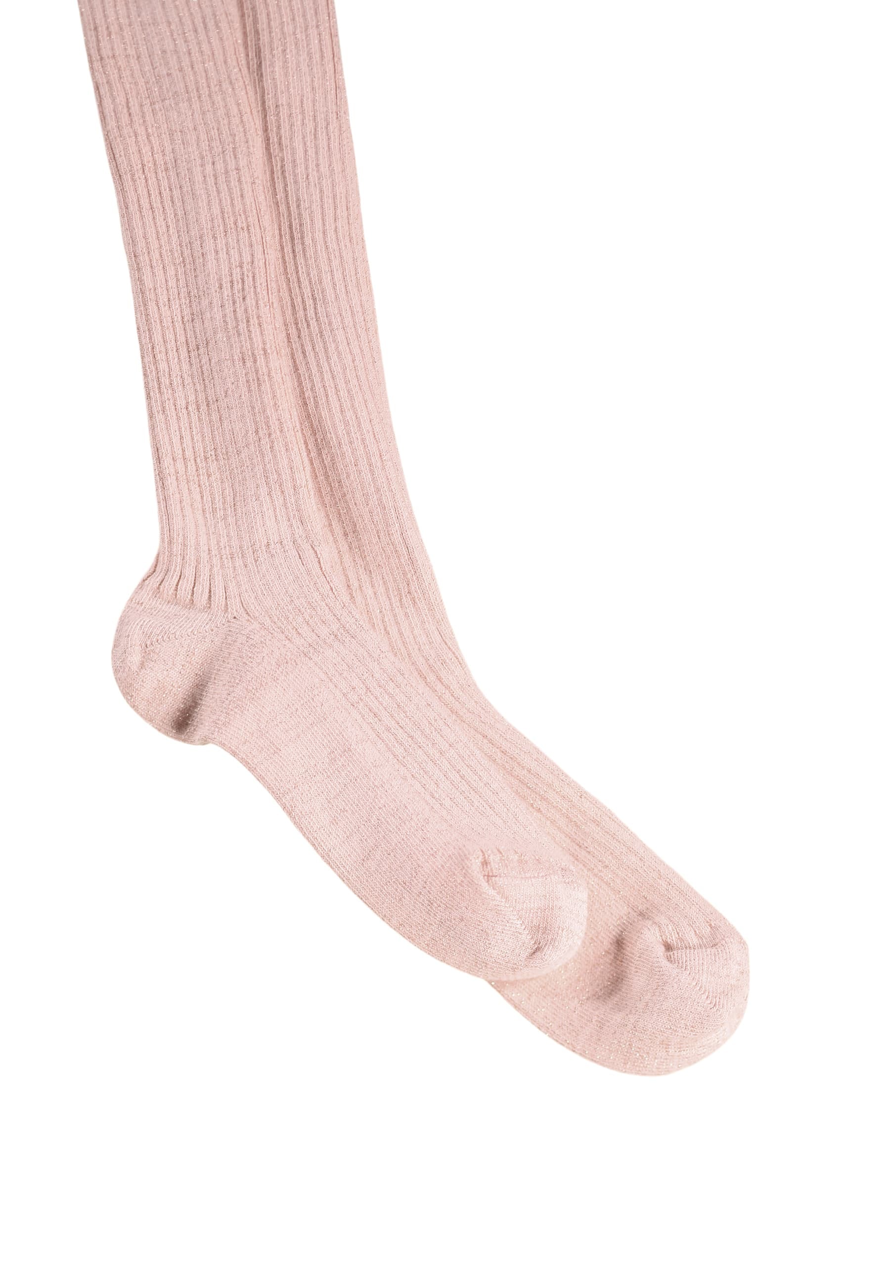 Glitter Rib Strømpebukser Petal Blush