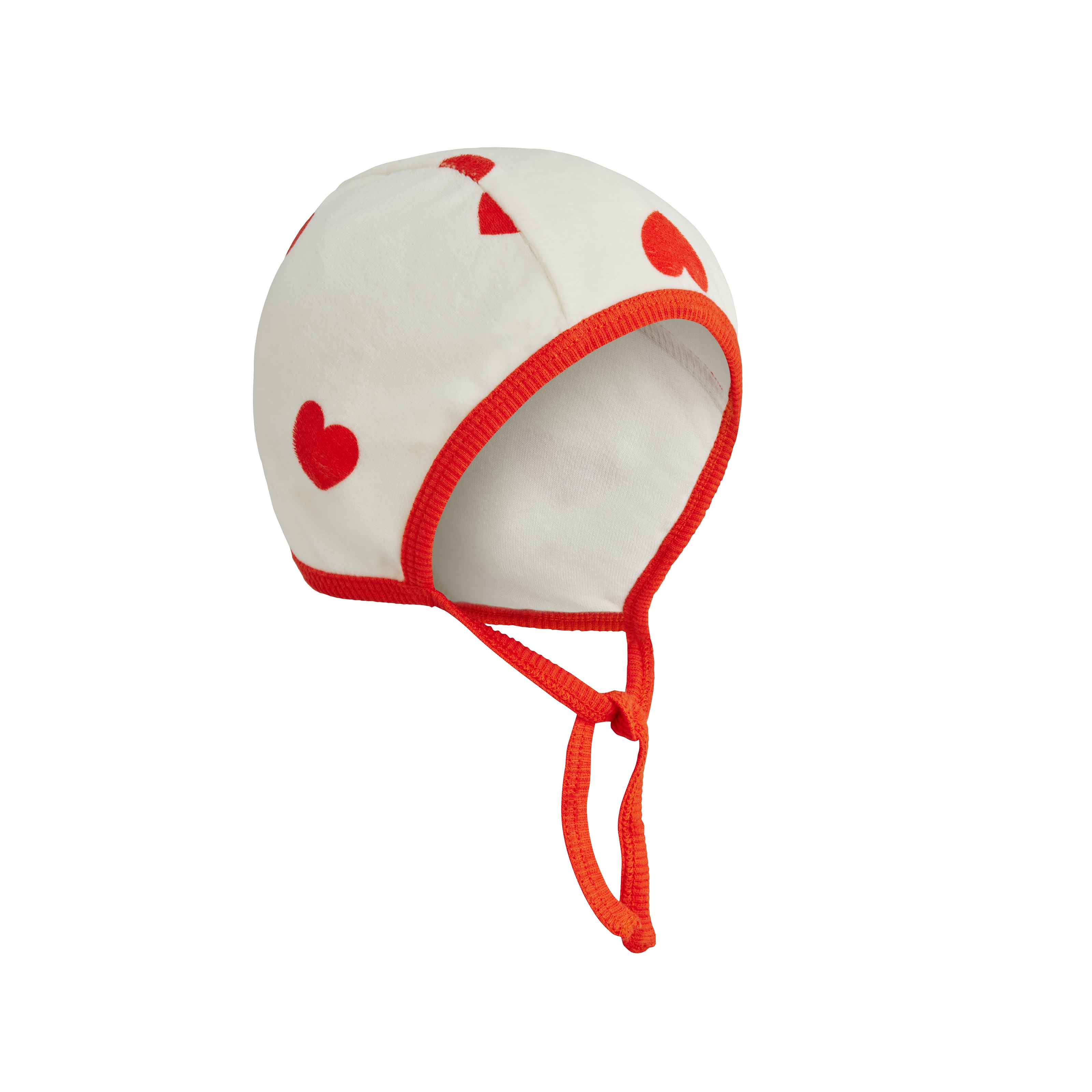 Hearts Aop Velour Baby Helmet White