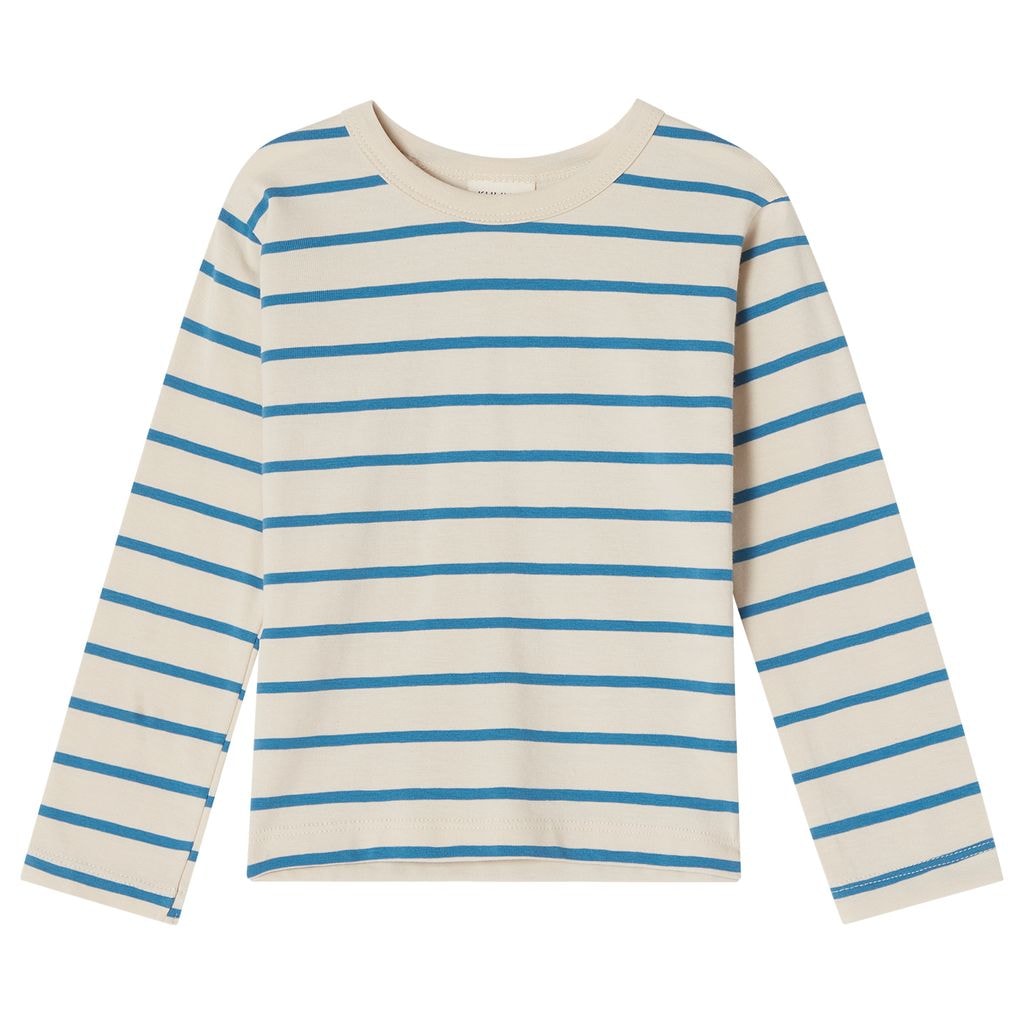 GOTS Athens Stribet Langærmet T-shirt Blå