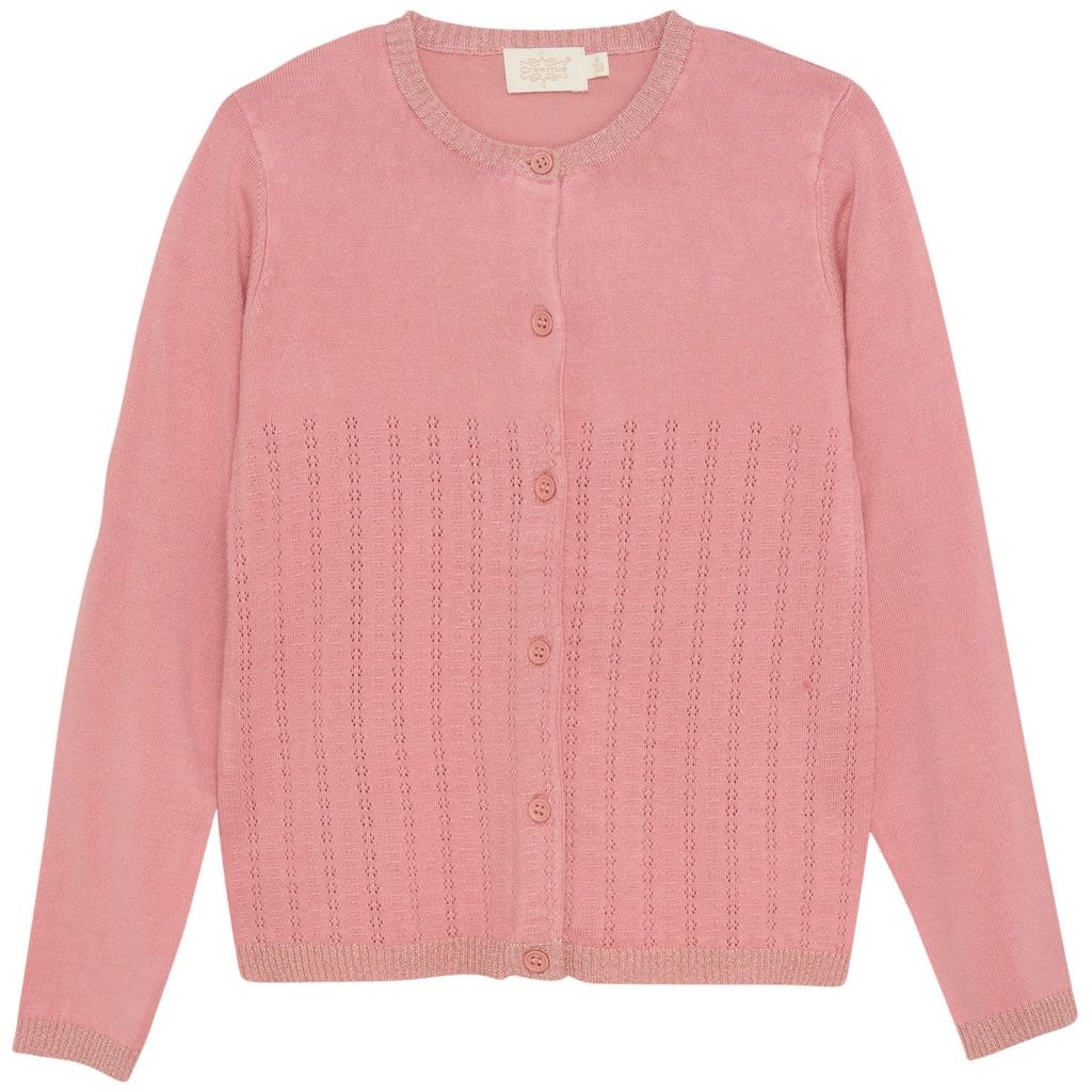 Cardigan In Pointelle Brandied Apricot