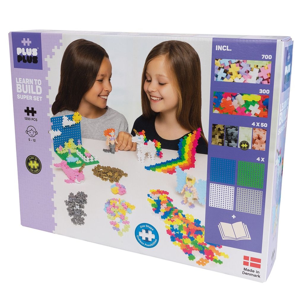 1200-Piece Plus-Plus® Pastel Learn To Build Super Sæt