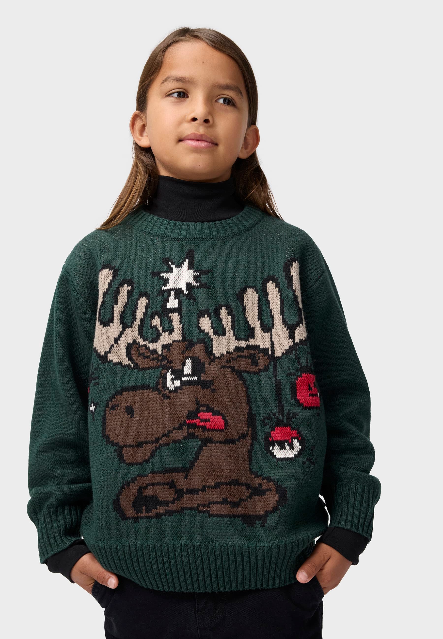 Bello Stickad Tröja Christmas Moose