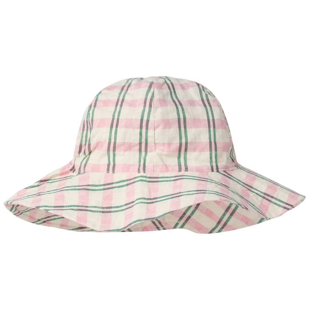 Seersucker Solhatt Check Carnation