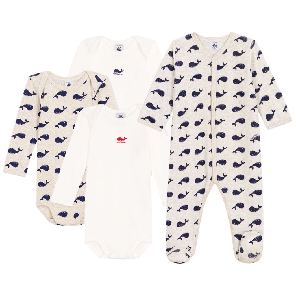 Whale Onesie And 3-Pack Baby Bodysuits Marshmallow Medieval