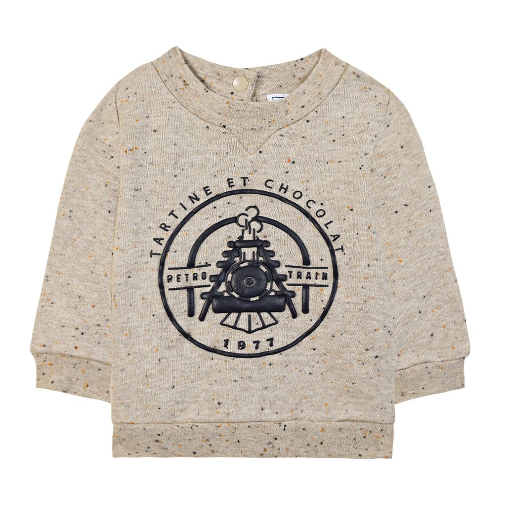 Speckled Sweatshirt Heart Sand