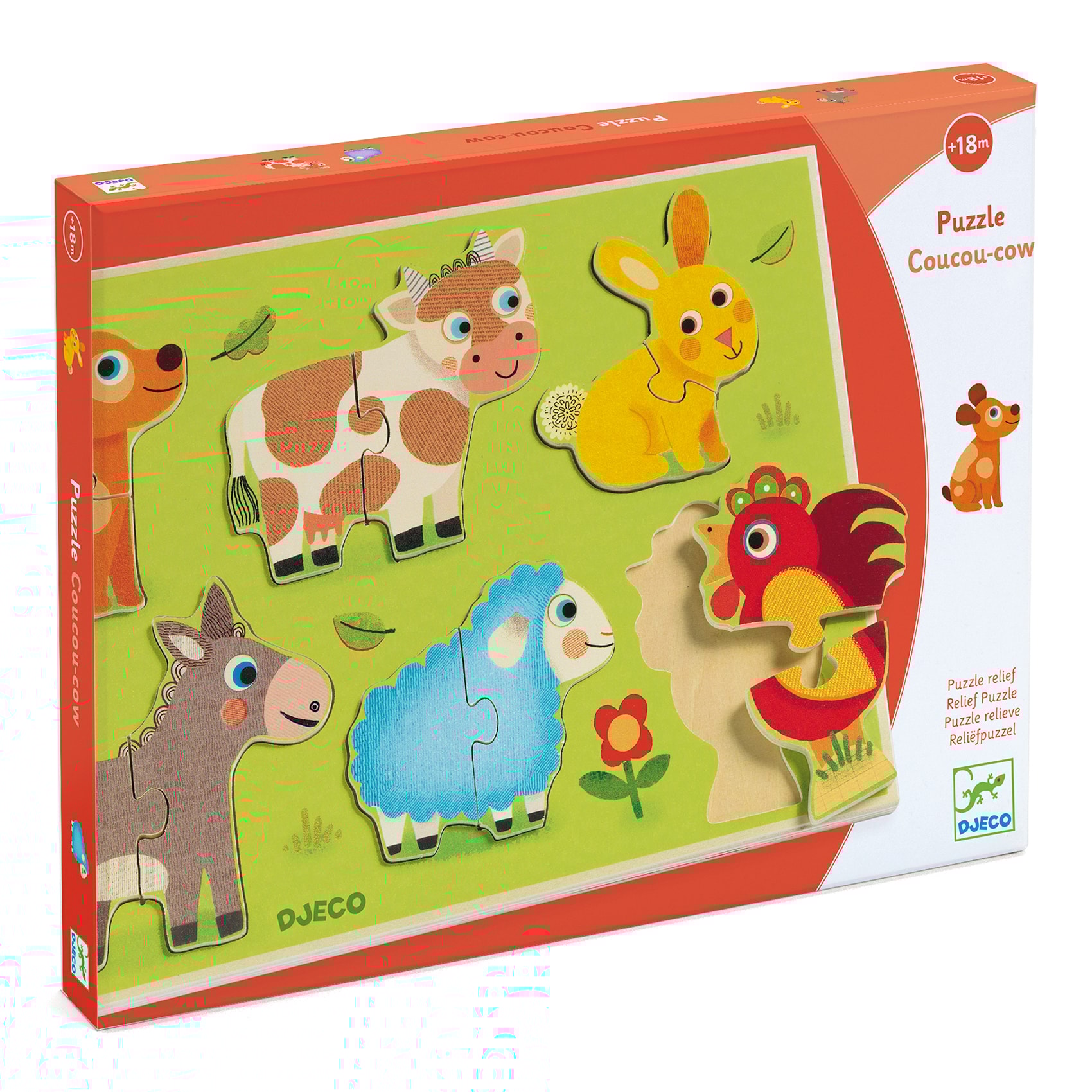 Coucou-Cow Wooden Relief Puzzle