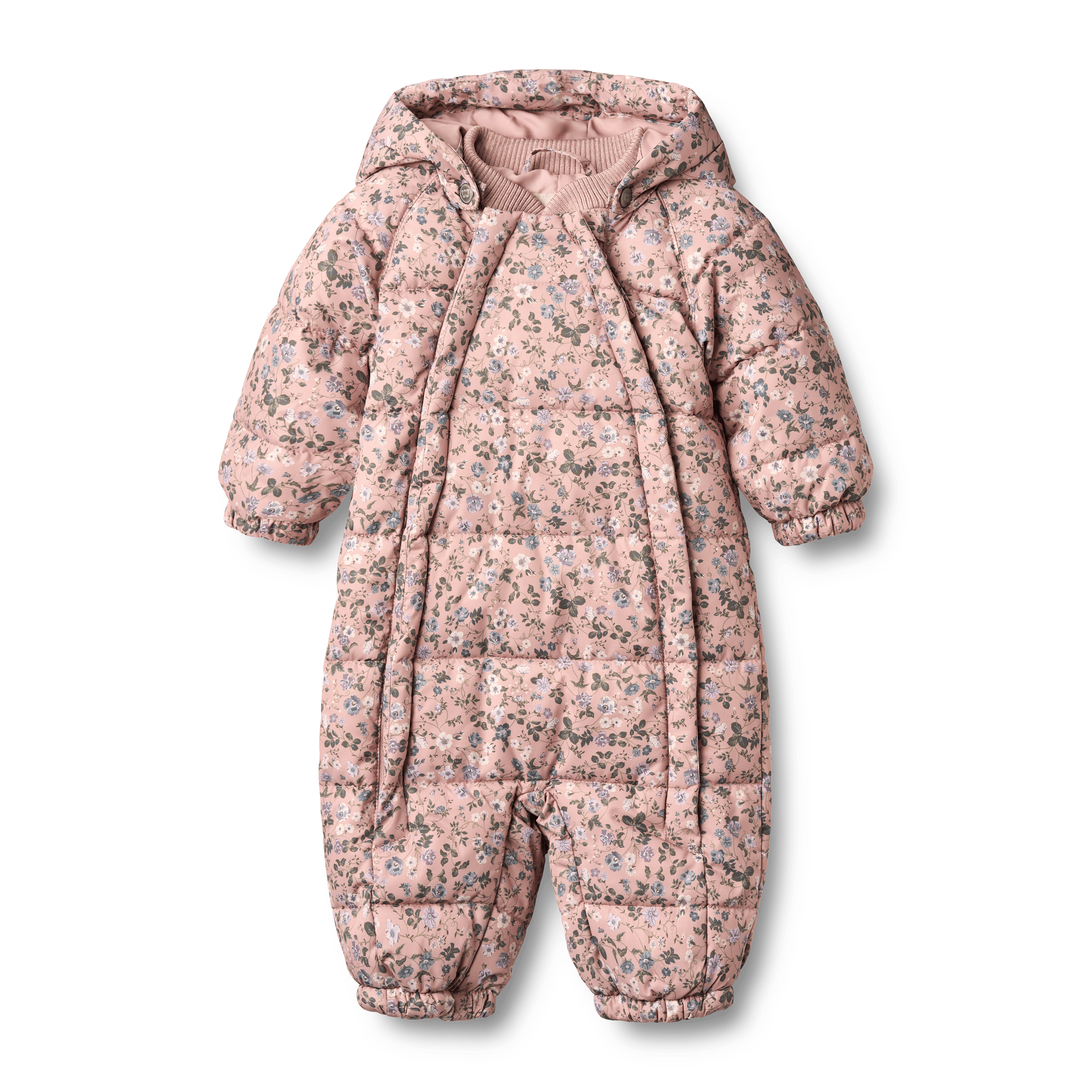 Edem Vadderad Babyoverall Rose Powder Flowers