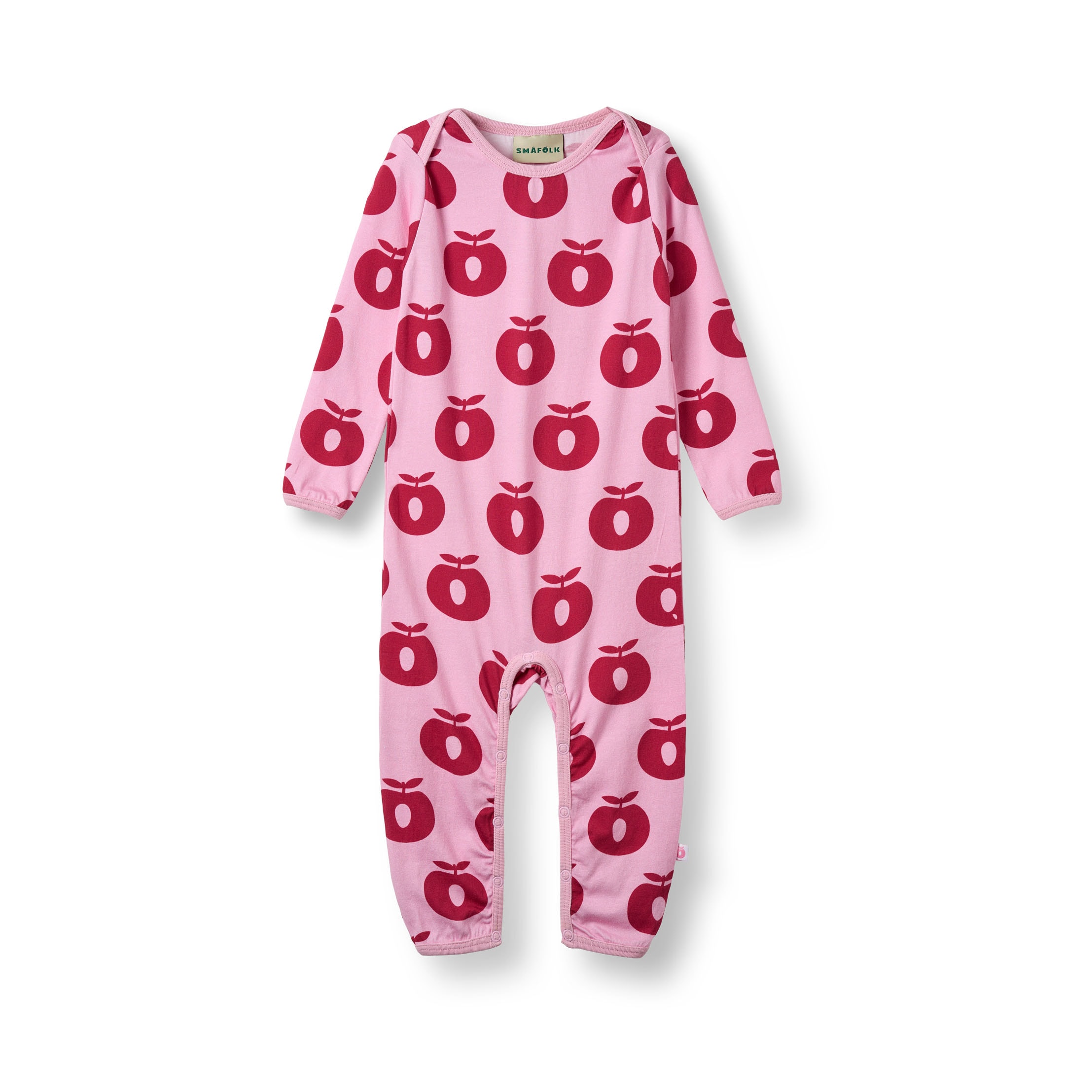 Ulm Long-Sleeved Baby Suit with Apples Pink lilac
