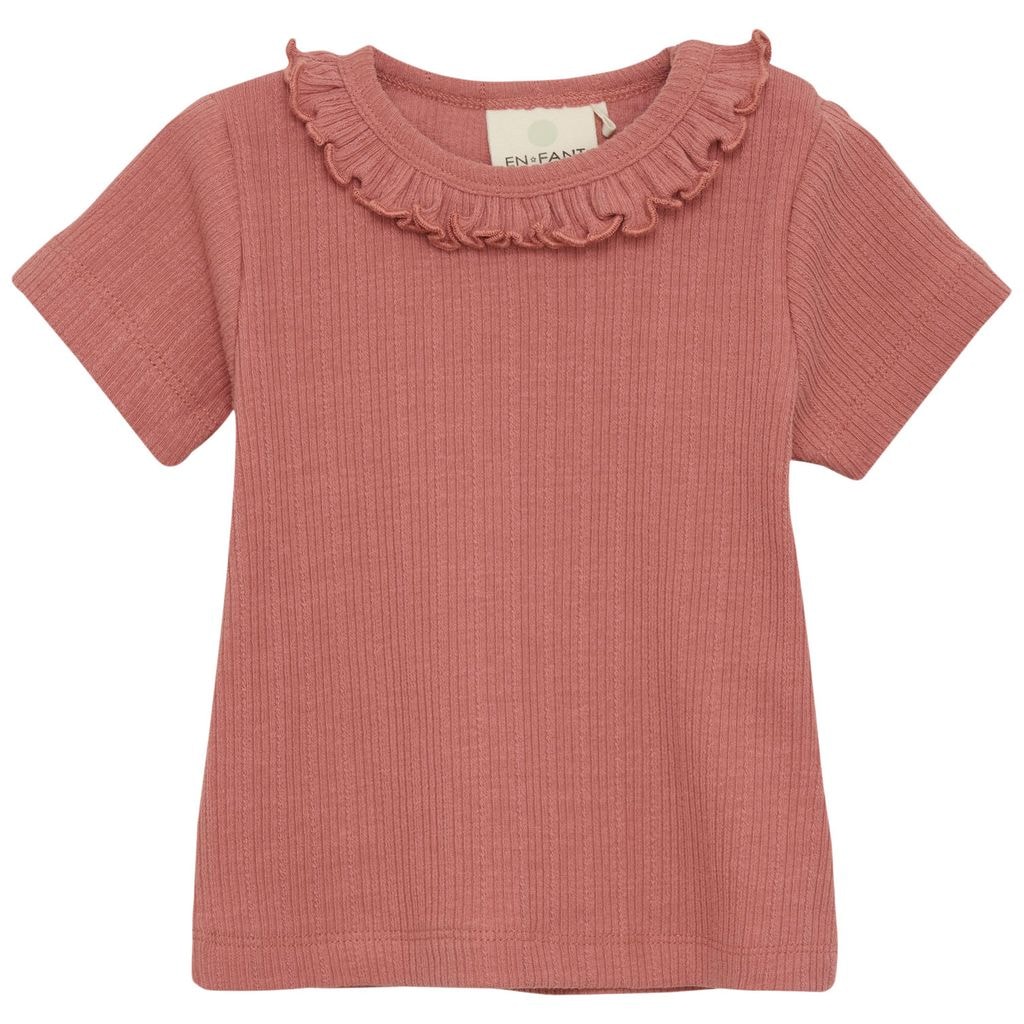Ribbet T-skjorte Old Rose