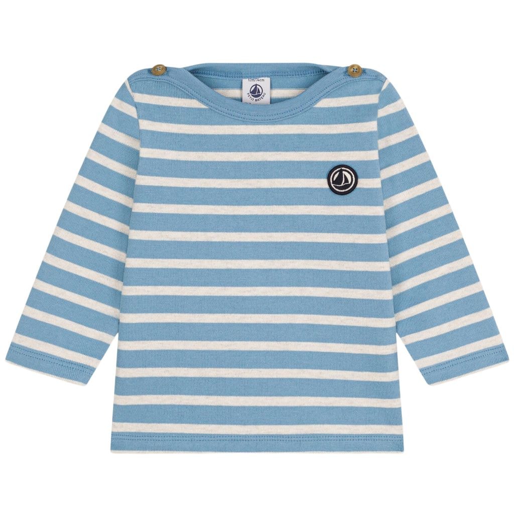Stribet Langærmet T-shirt Blå